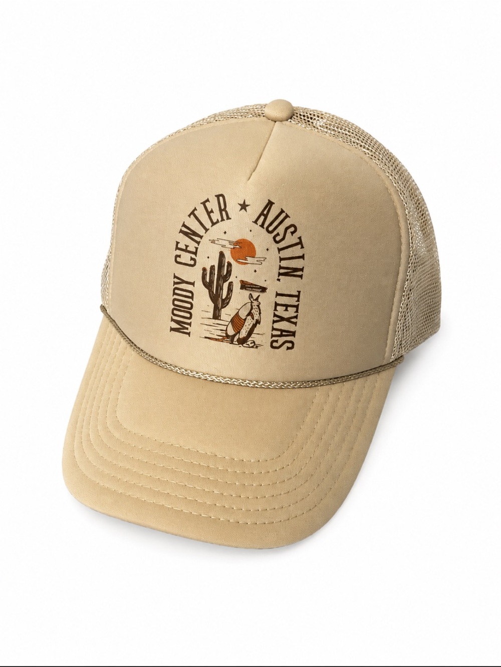 Moody Center Austin Texas Trucker Hat, Western Desert Graphic Mesh Snapback Cap - Picture 1 of 5